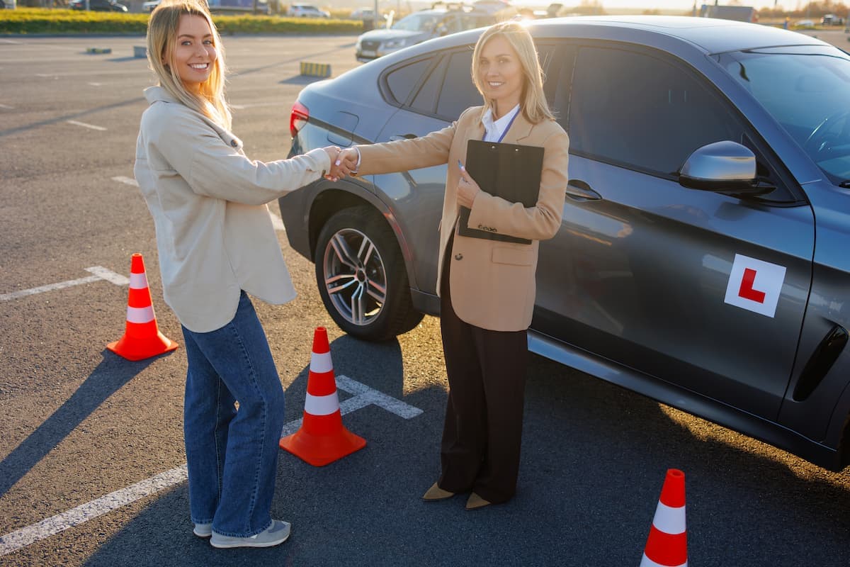 Female driving instructor